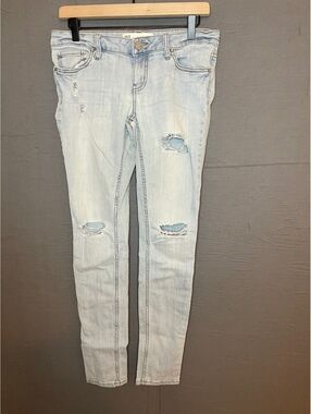 RSQ Jeans Women Size 7 Ibiza Skinny Distressed Light Wash Denim Pants 15x28